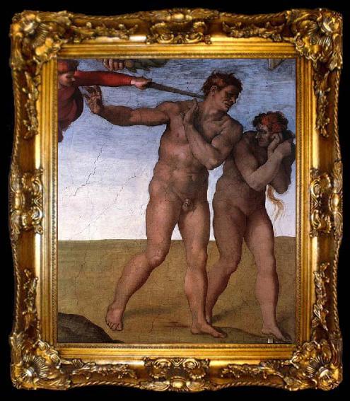 framed  Michelangelo Buonarroti Expulsion from Garden of Eden, ta009-2
